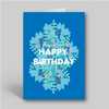 Happy Birthday- Blue Floral Illustration - Folk Like These