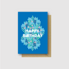 Happy Birthday- Blue Floral Illustration - Folk Like These