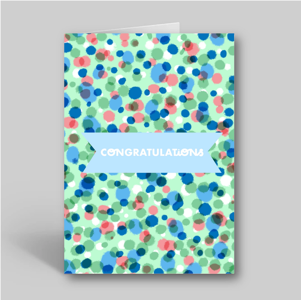 Congratulations Greetings Card- Confetti - Folk Like These
