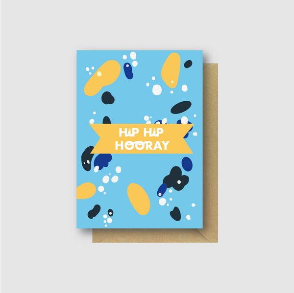 Hip Hip Hooray Blue Paint Card - Folk Like These